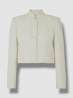 LIBEROWE Women's White Cropped Raja Jacket Size M